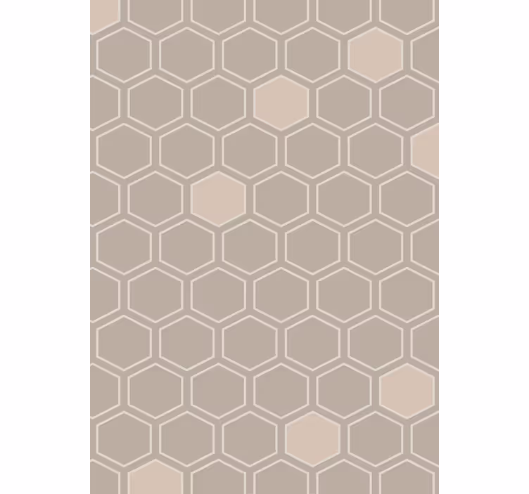 Papier peint géométrique hexagones beiges - TenStickers
