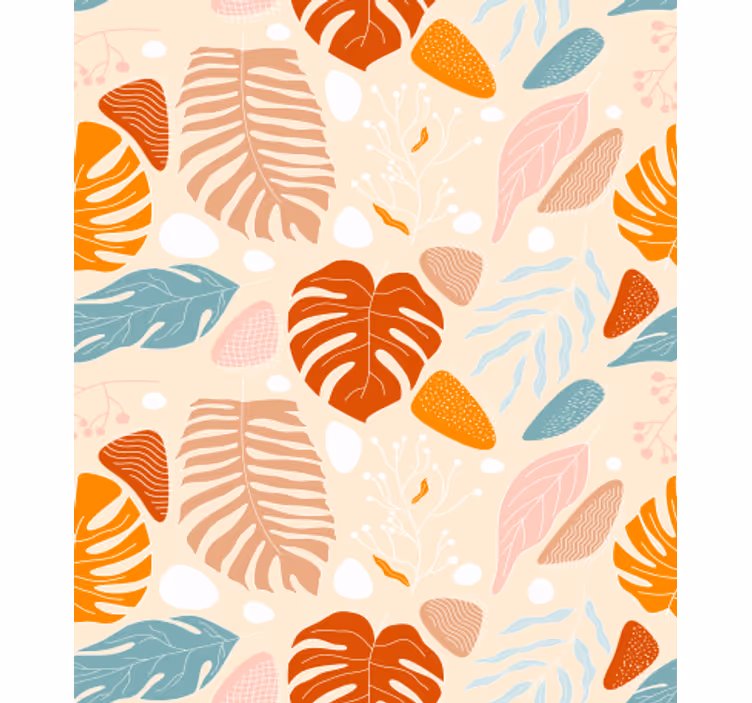 Papier peint nature feuille colorée - TenStickers