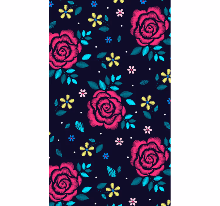 Papier peint nature roses sombres - TenStickers
