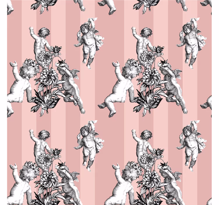 Papier peint vintage motif rayé vintage français - TenStickers