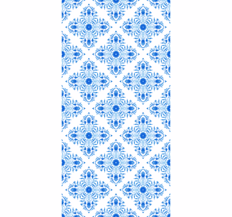 Papier peint carrelage effet carreaux bleus fontaine - TenStickers