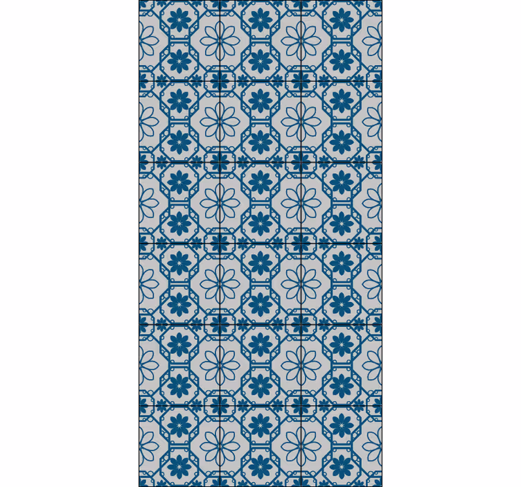Papier peint carrelage mosaïque florale - TenStickers