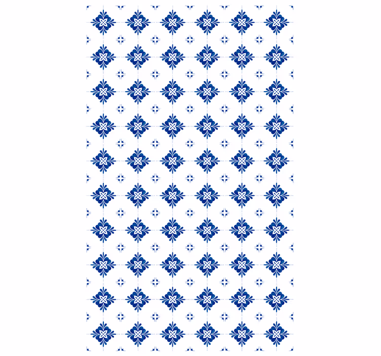 Papier peint carrelage motif floral en céramique - TenStickers