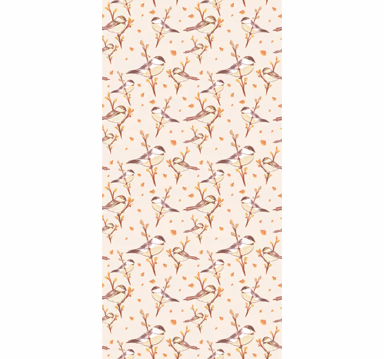 Papier peint chambre enfant oiseaux aquarella sur branches - TenStickers