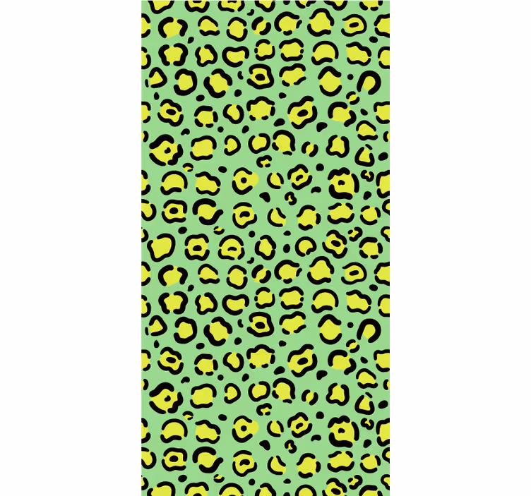Papier peint chambre enfant léopard coloré sur pistache - TenStickers