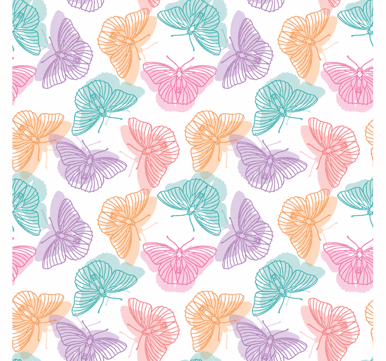 Papier peint papillon silhouette colorée - TenStickers