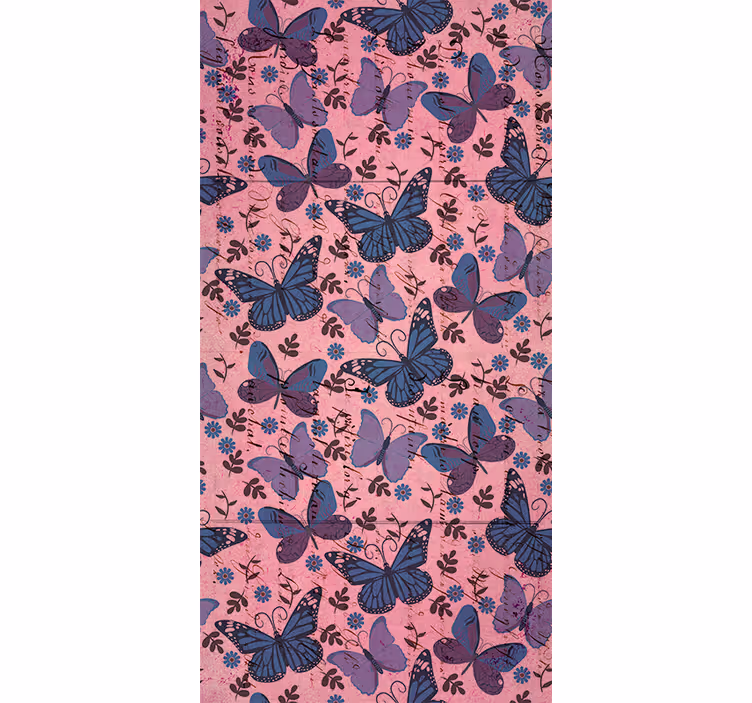 Papier peint papillon tons violets avec citations - TenStickers