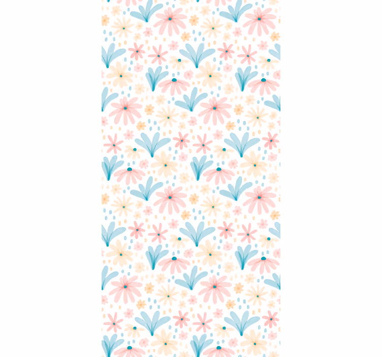 Papier peint couloir motif fleuri de marguerites - TenStickers