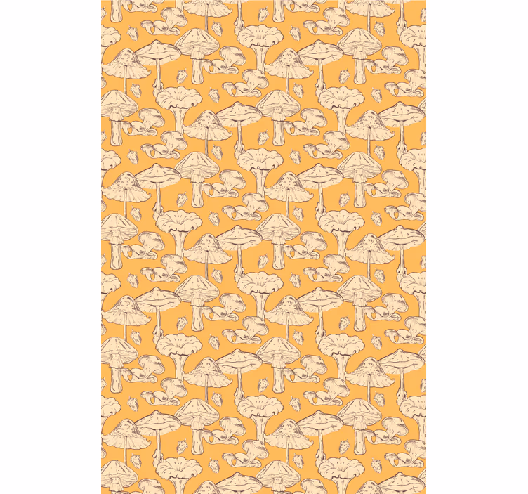 Papier peint couloir motif champignons - TenStickers