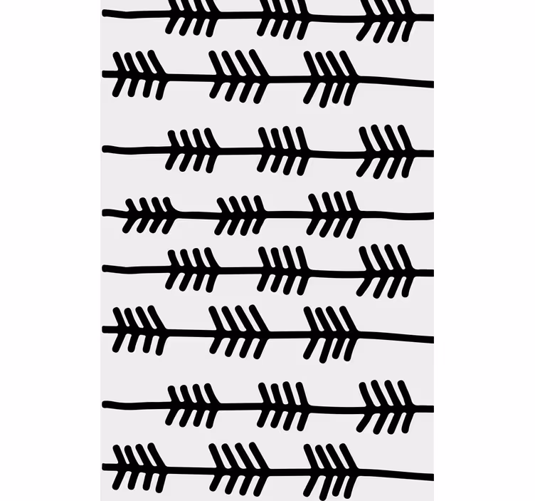 Papier peint scandinave flèches abstraites noires sur blanc - TenStickers
