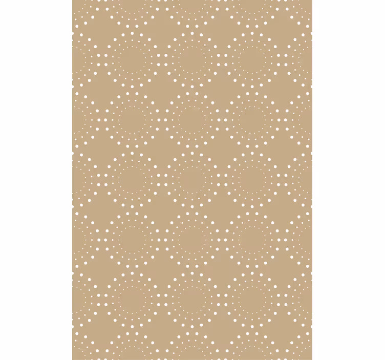 Papier peint scandinave fond beige clair à cercles blancs - TenStickers
