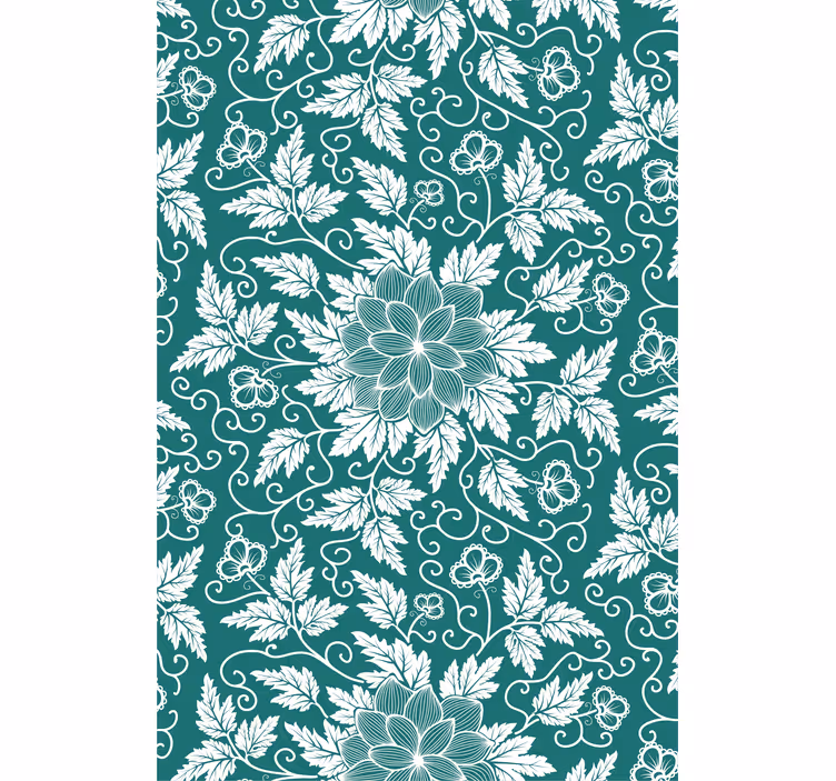Papier peint salon ornement floral vintage - TenStickers