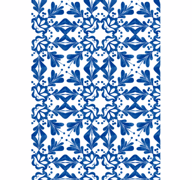 Papier peint salon motif vintage bleu - TenStickers