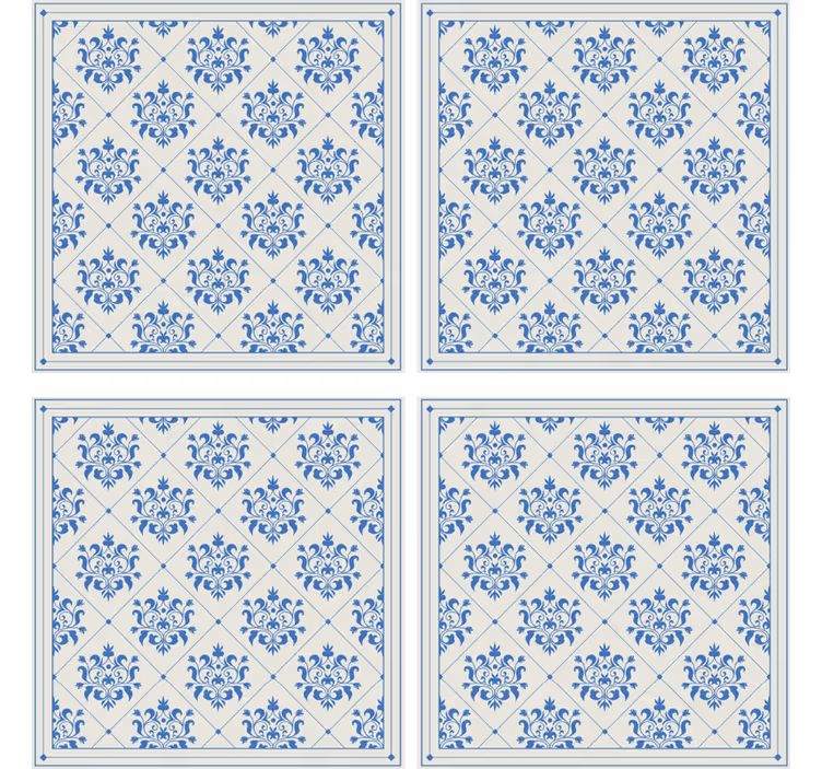 Papier peint carrelage motif floral vintage - TenStickers