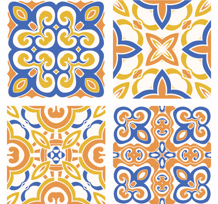 Papier peint carrelage piastres siciliennes - TenStickers