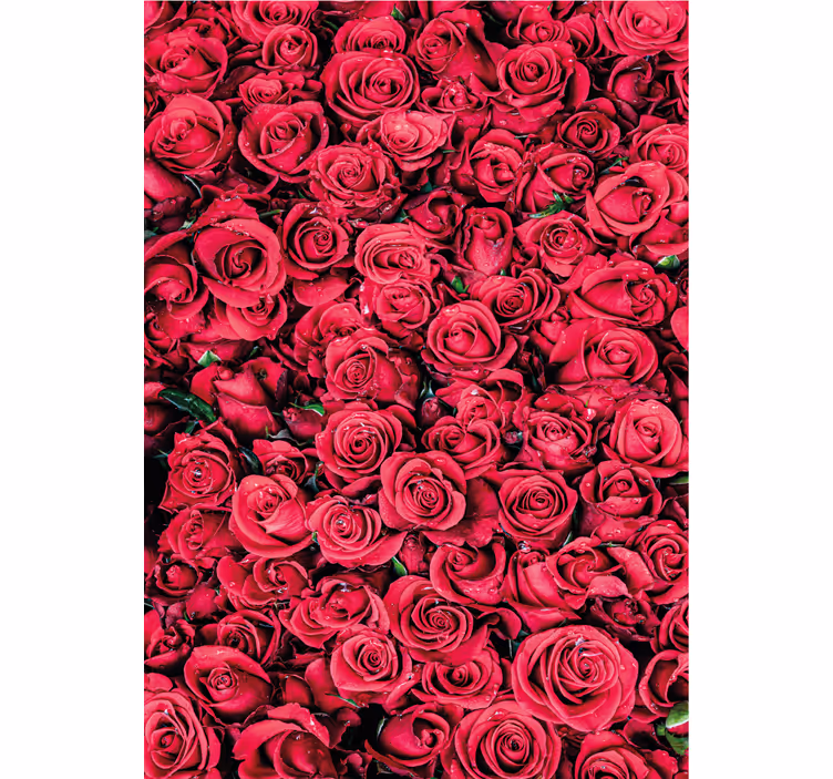 Papier peint floral fleurs rouges sur fond texturé - TenStickers