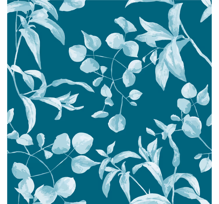 Papier peint floral design aquarelle bleue - TenStickers