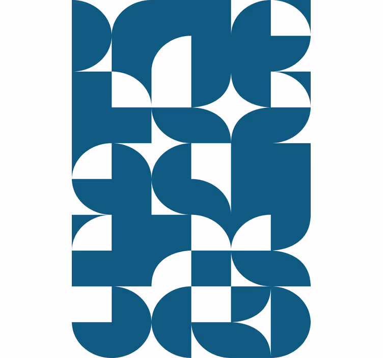 Papier peint géométrique motif artistique cercle bleu - TenStickers