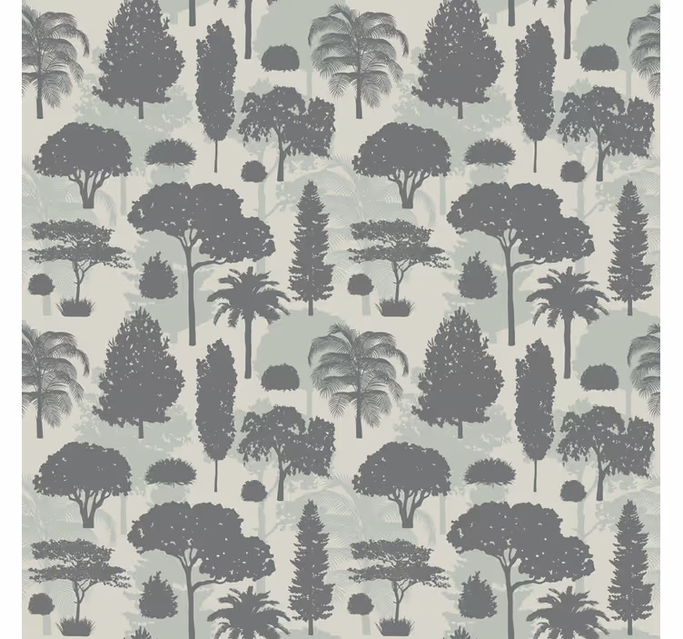Papier peint arbre motif forêt en silhouette - TenStickers