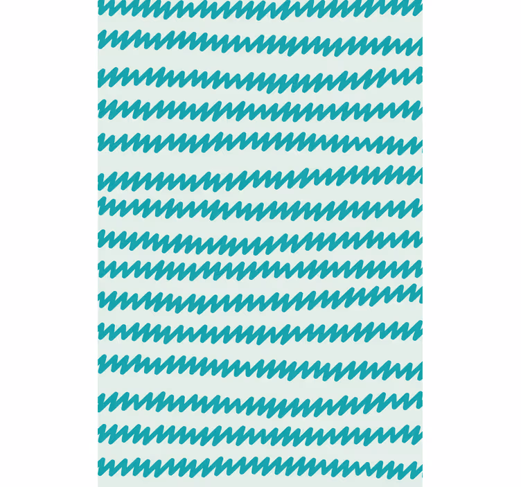 Papier peint bureau zigzag aquamarine et blanc - TenStickers