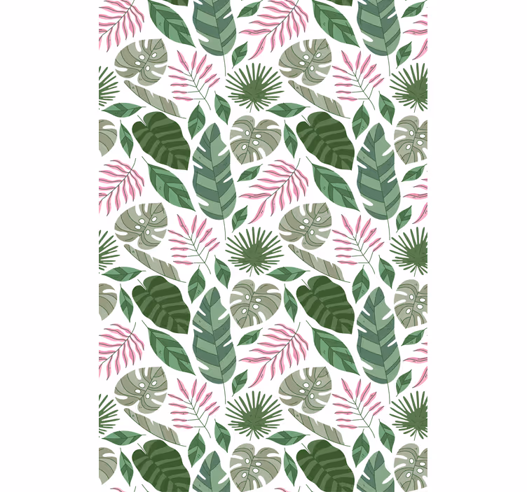 Papier peint salon thème verdure tropicale - TenStickers