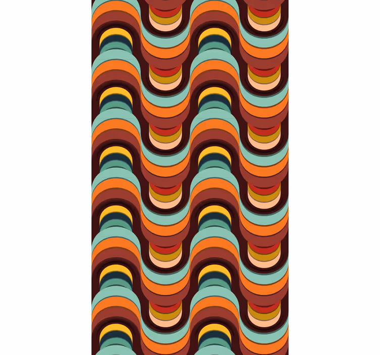 Papier peint moderne motif rétro coloré - TenStickers