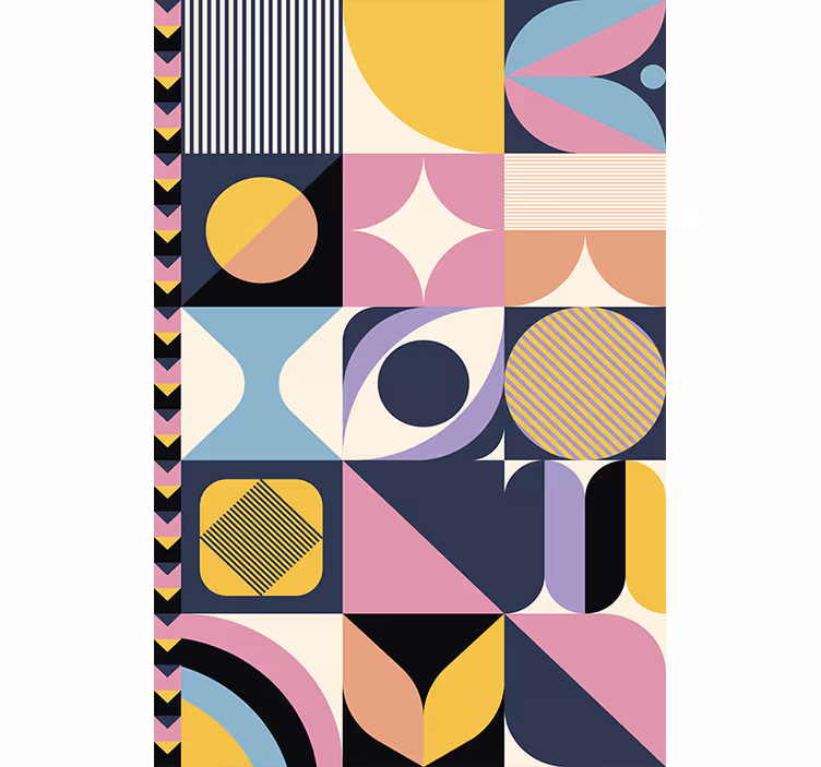 Papier peint moderne peinture géométrique multiforme - TenStickers