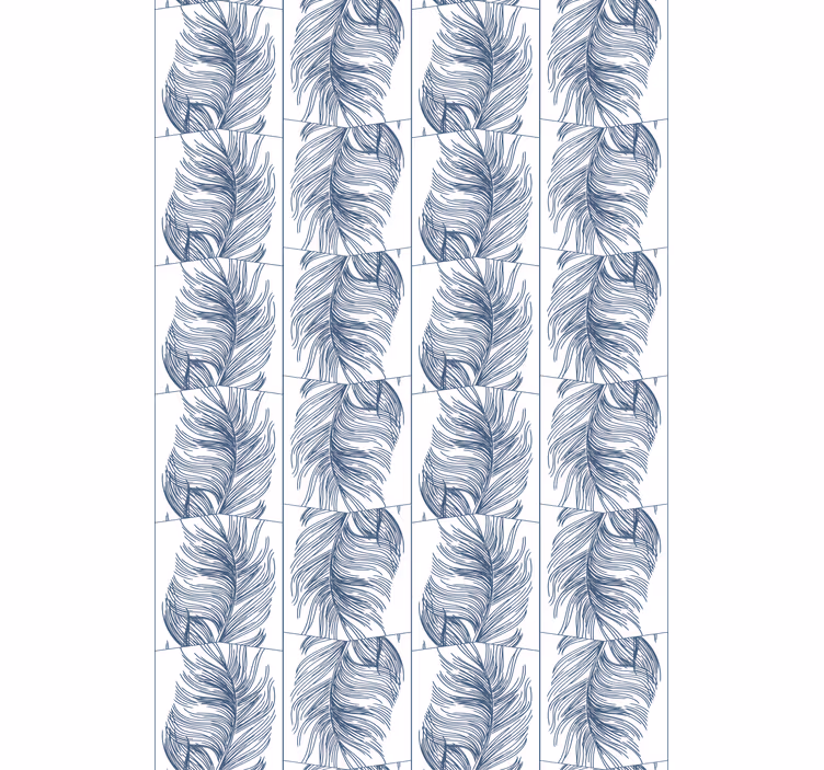 Papier peint moderne hampton bleu plumes - TenStickers