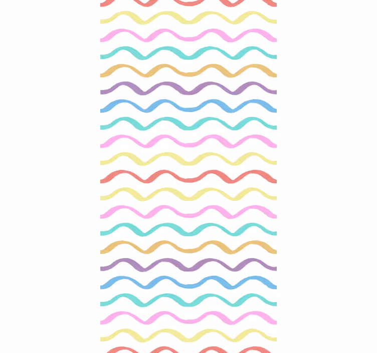 Papier peint chambre enfant lignes ondulées colorées - TenStickers