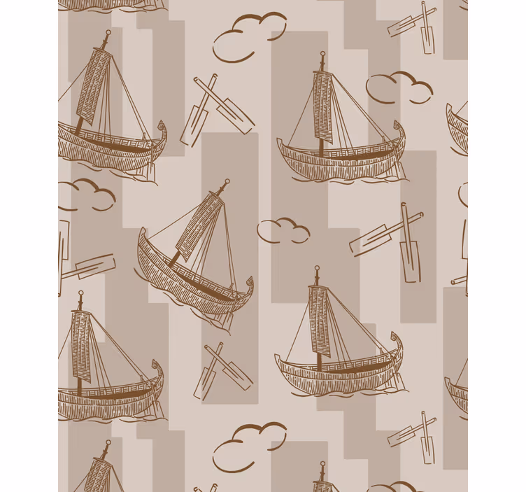 Papier peint chambre enfant motif voiliers - TenStickers