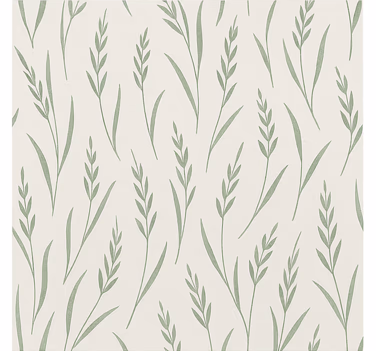 Papier peint salle à manger motif feuilles de blé vertes - TenStickers