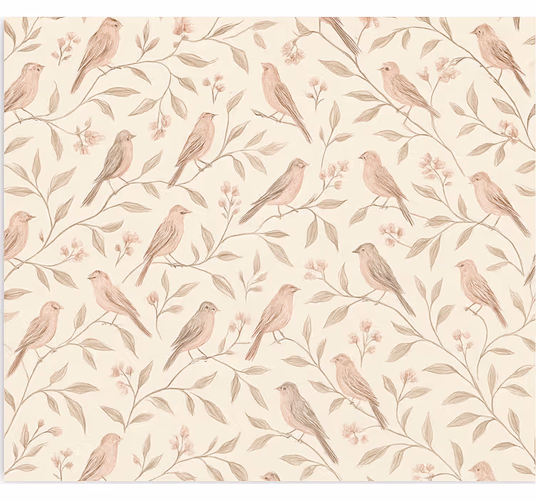 Papier peint chambre ado sentier des oiseaux vintage - TenStickers