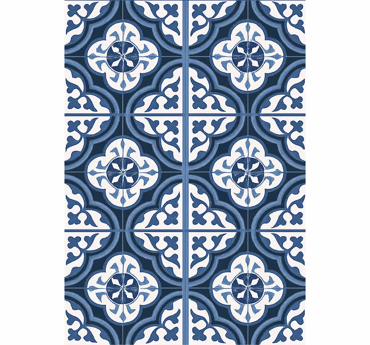 Papier peint salon bleu "majorica" portugais - TenStickers