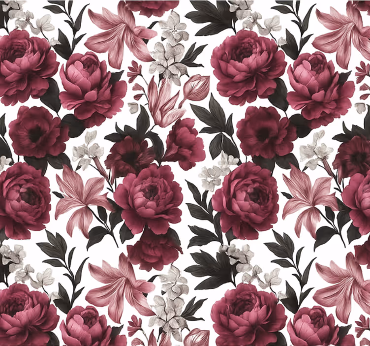 Papier peint salon floral néerlandais mélancolique - TenStickers