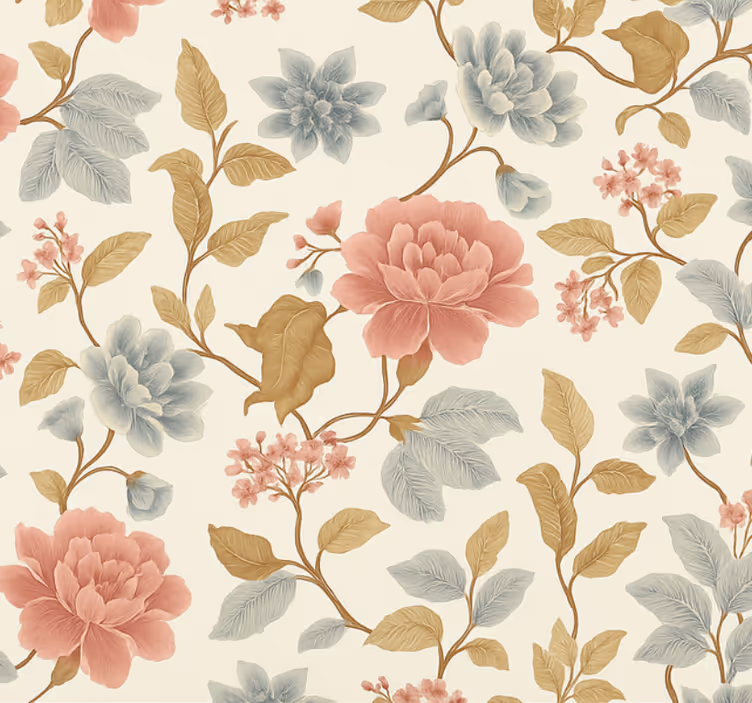 Papier peint chambre adulte floral romantique - TenStickers