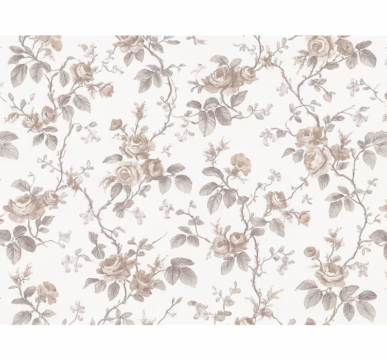 Papier peint chambre adulte fleurs vintage françaises - TenStickers