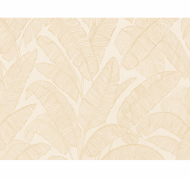 Papier peint salon motif feuilles de bananier beige - TenStickers