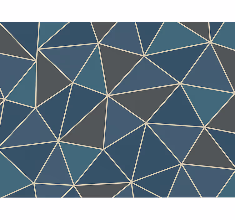 Papier peint salon motif géométrique moderne bleu - TenStickers