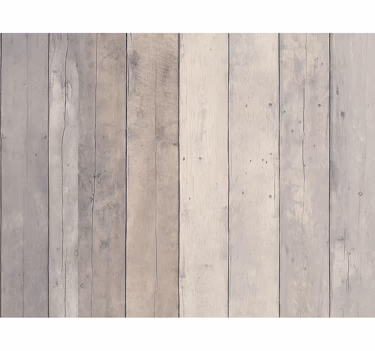 Papier peint salon effet panneaux en bois blanchi - TenStickers