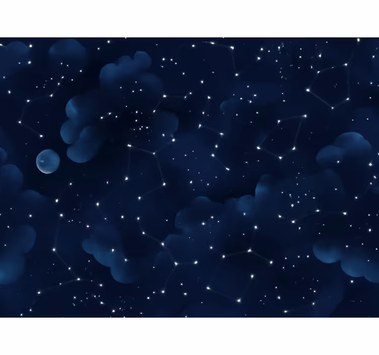 Papier peint chambre adulte ciel bleu nuit avec étoiles - TenStickers