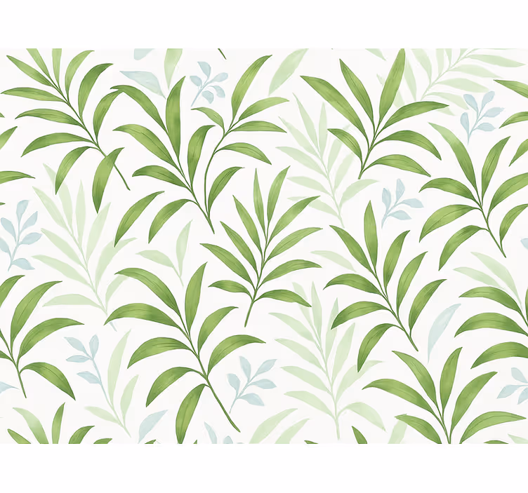 Papier peint salon design feuilles vertes simples - TenStickers