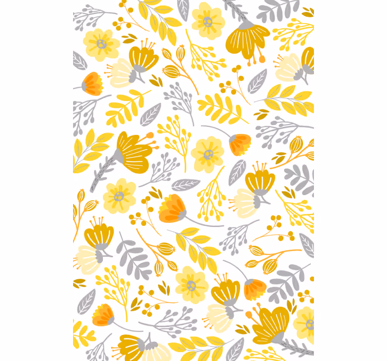 Papier peint floral jaune - TenStickers