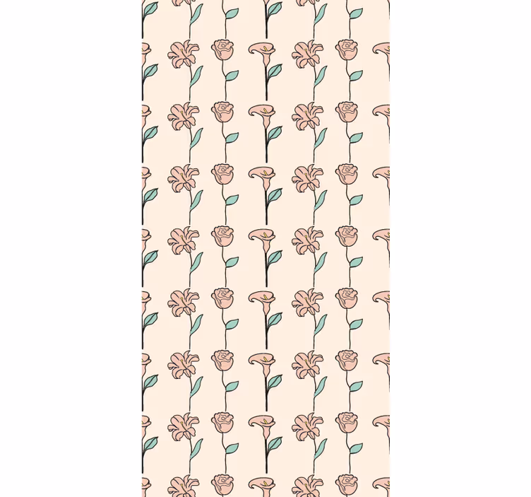 Papier peint fleurs design original minimaliste - TenStickers