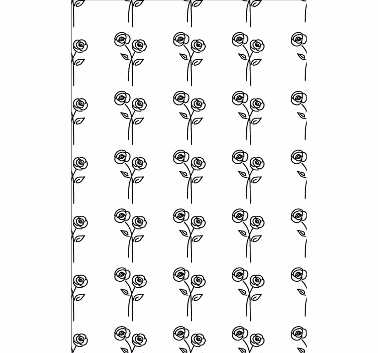 Papier peint fleurs design minimaliste de roses - TenStickers