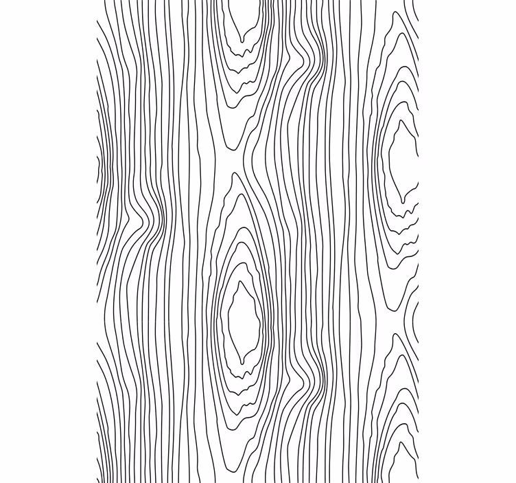 Papier peint fleurs rayures nature noires - TenStickers