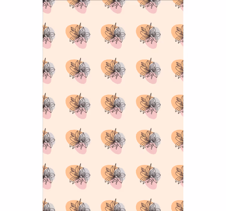 Papier peint fleurs design minimaliste duo de fleurs - TenStickers