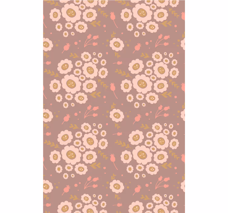 Papier peint fleurs motif artisanal pastel - TenStickers