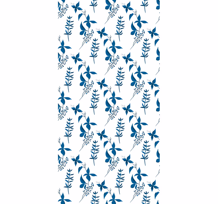 Papier peint fleurs motif bleu - TenStickers