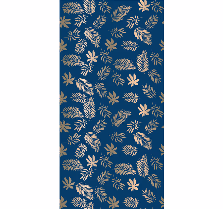 Papier peint fleurs design africain bleu - TenStickers