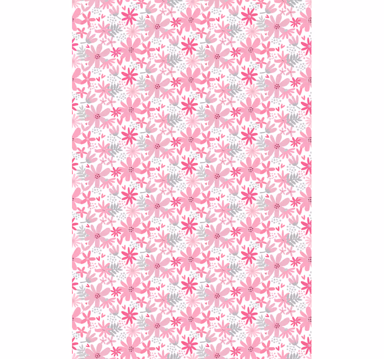 Papier peint fleurs imprimé 'yambo' rose - TenStickers